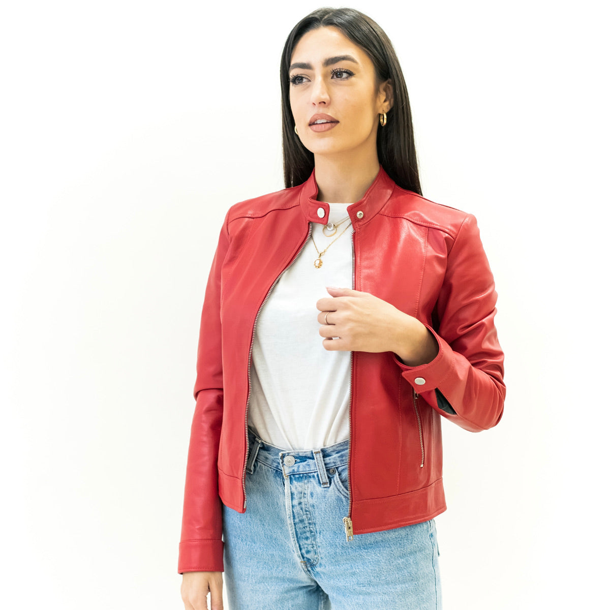 Masterpelle giubbino donna nappa rosso