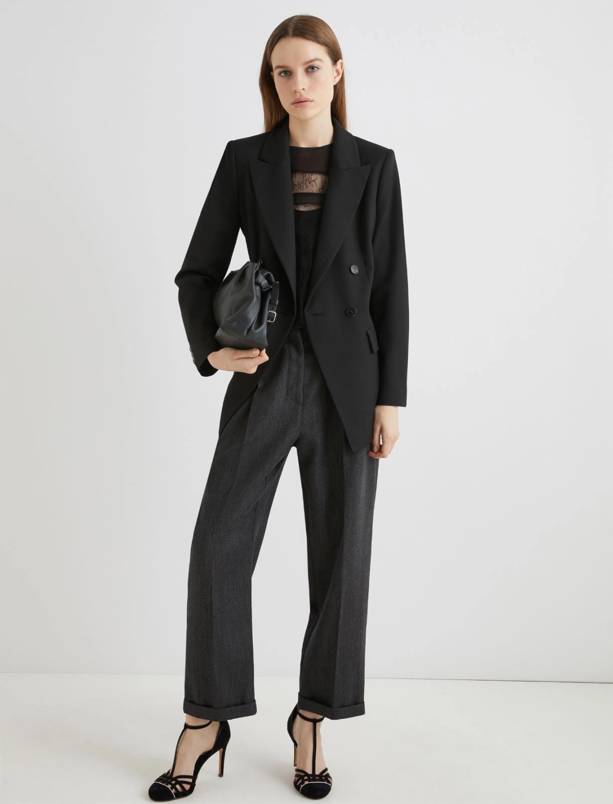 MARELLA Blusa in georgette con pizzo