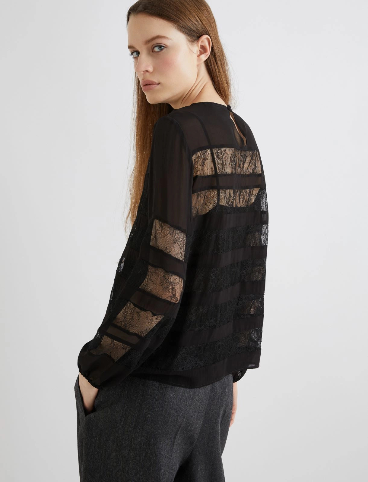 MARELLA Blusa in georgette con pizzo