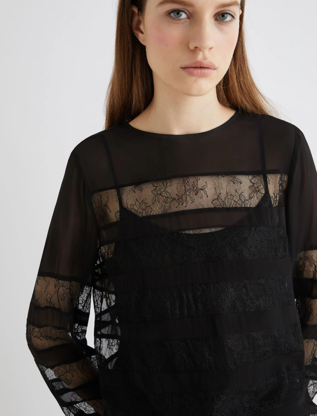 MARELLA Blusa in georgette con pizzo