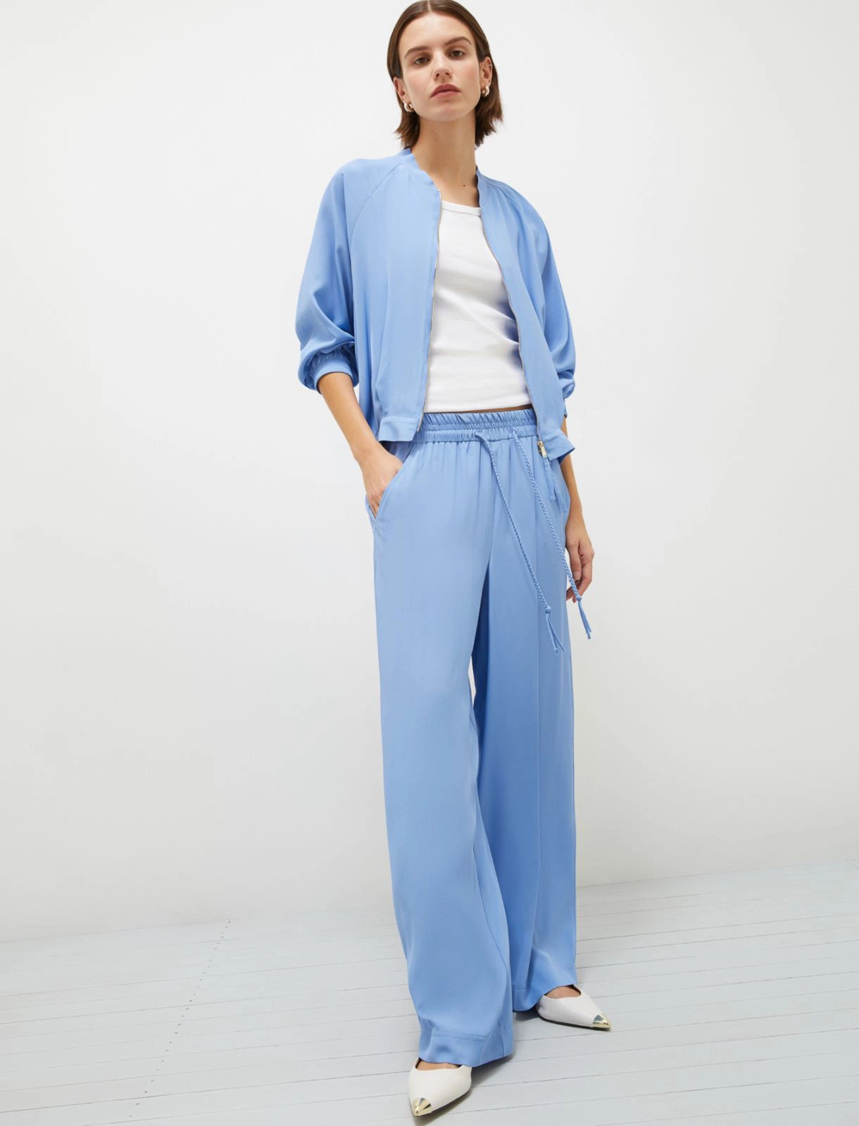 Marella pantalone dritto in misto seta Aidone