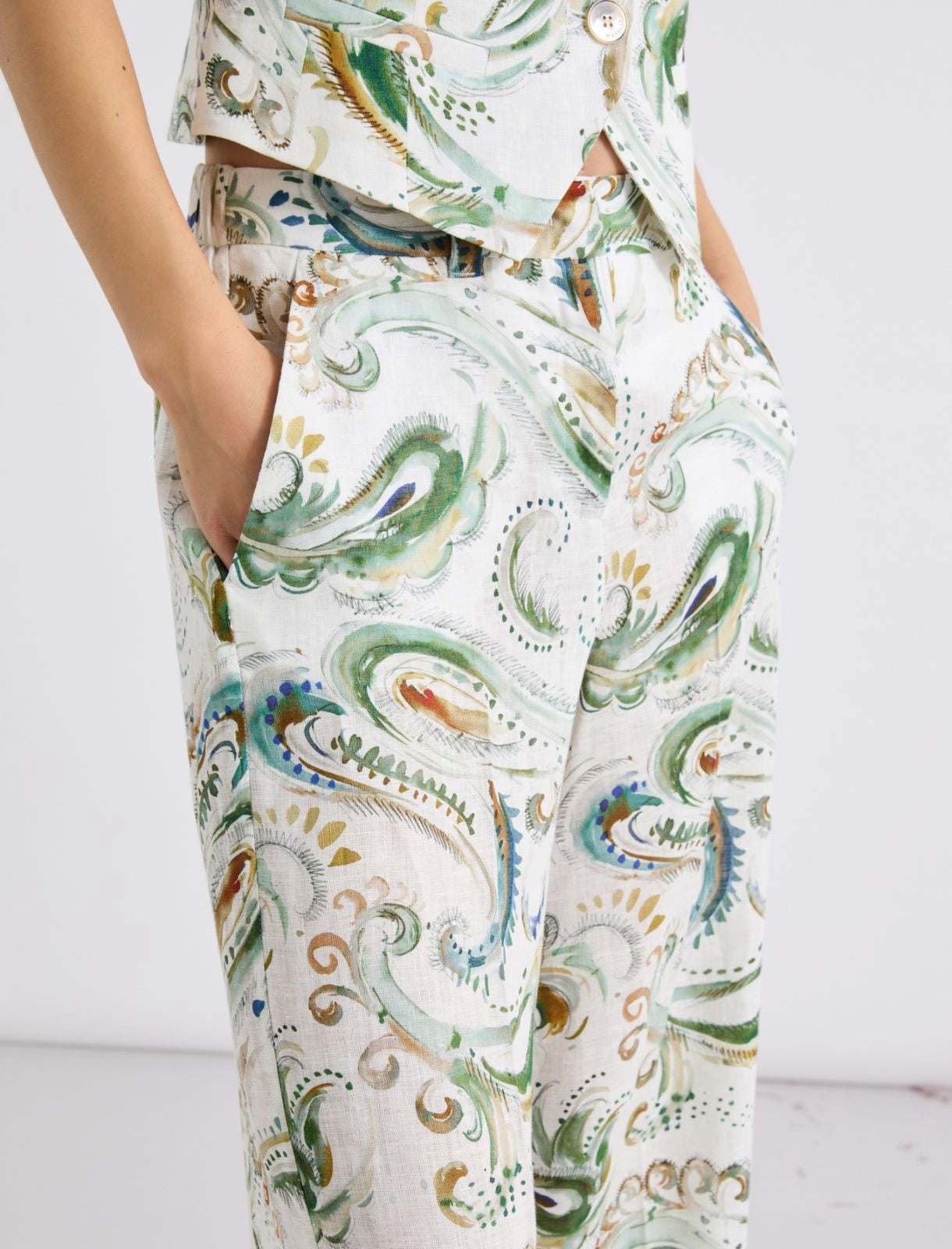 MARELLA Pantalone a palazzo in lino