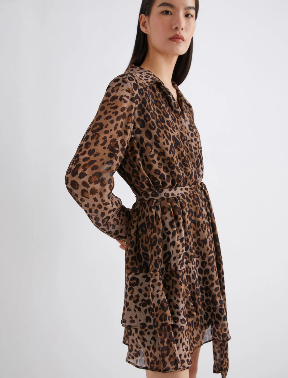 MARELLE abito in georgette con balze