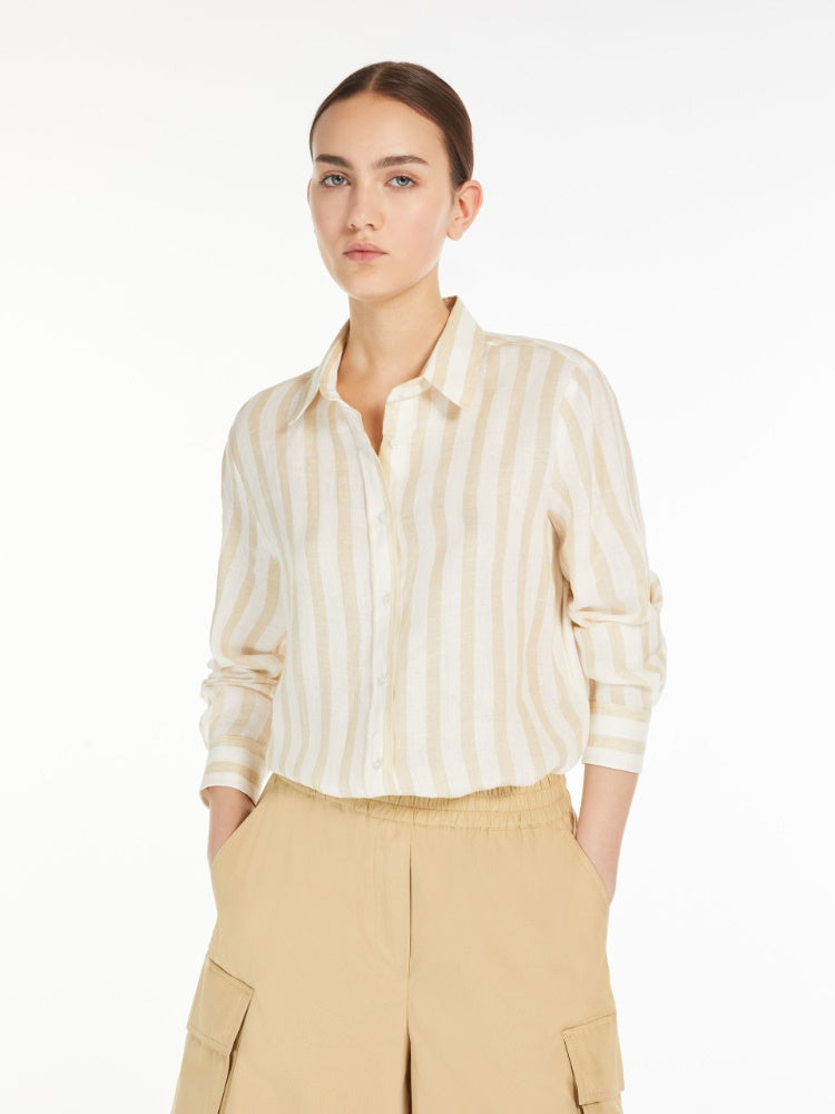 Weekend Max Mara camicia classica in lino a righe