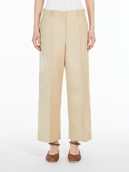 WeekEnd Max Mara pantalone largo in cotone e lino