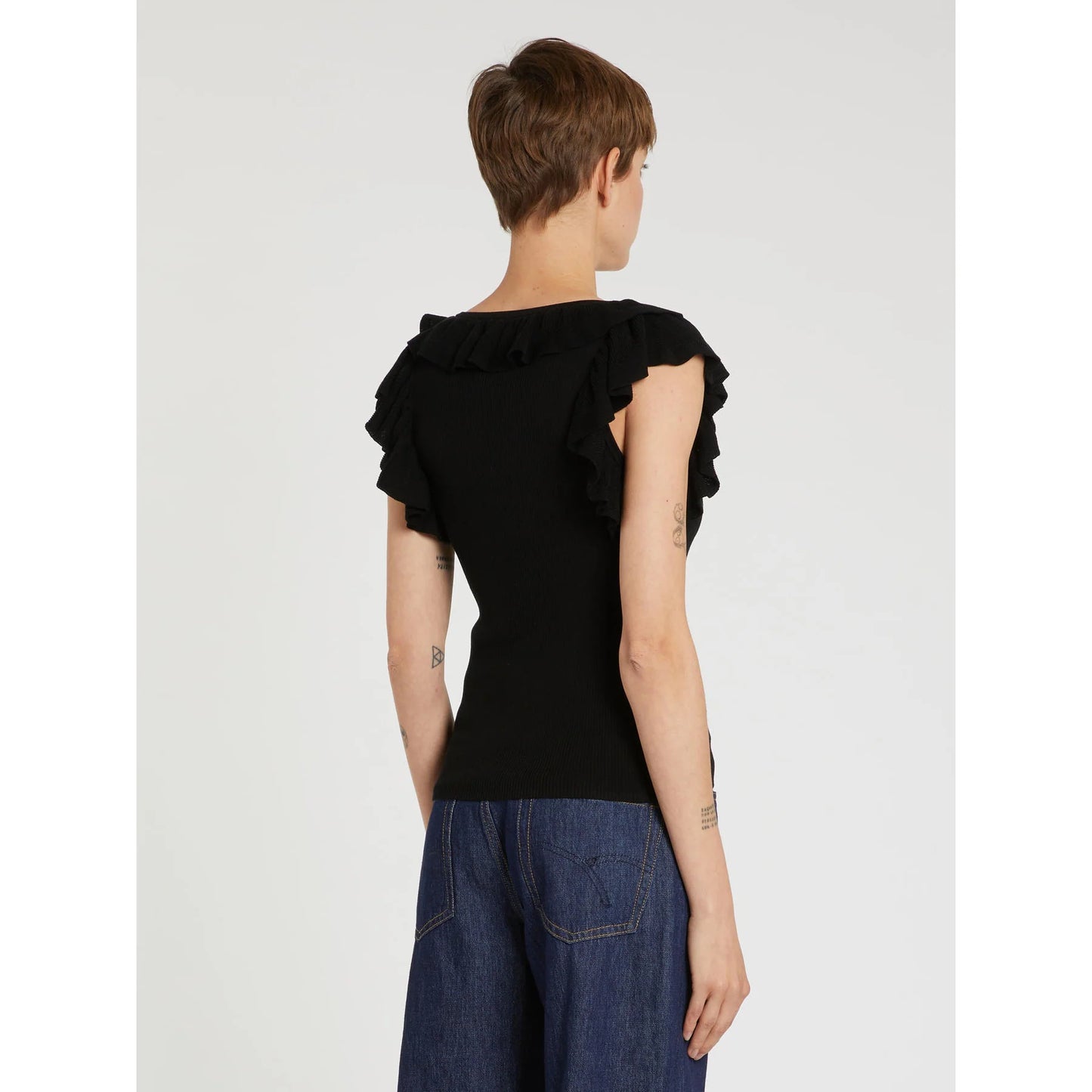 MARELLA Top a costine con volant