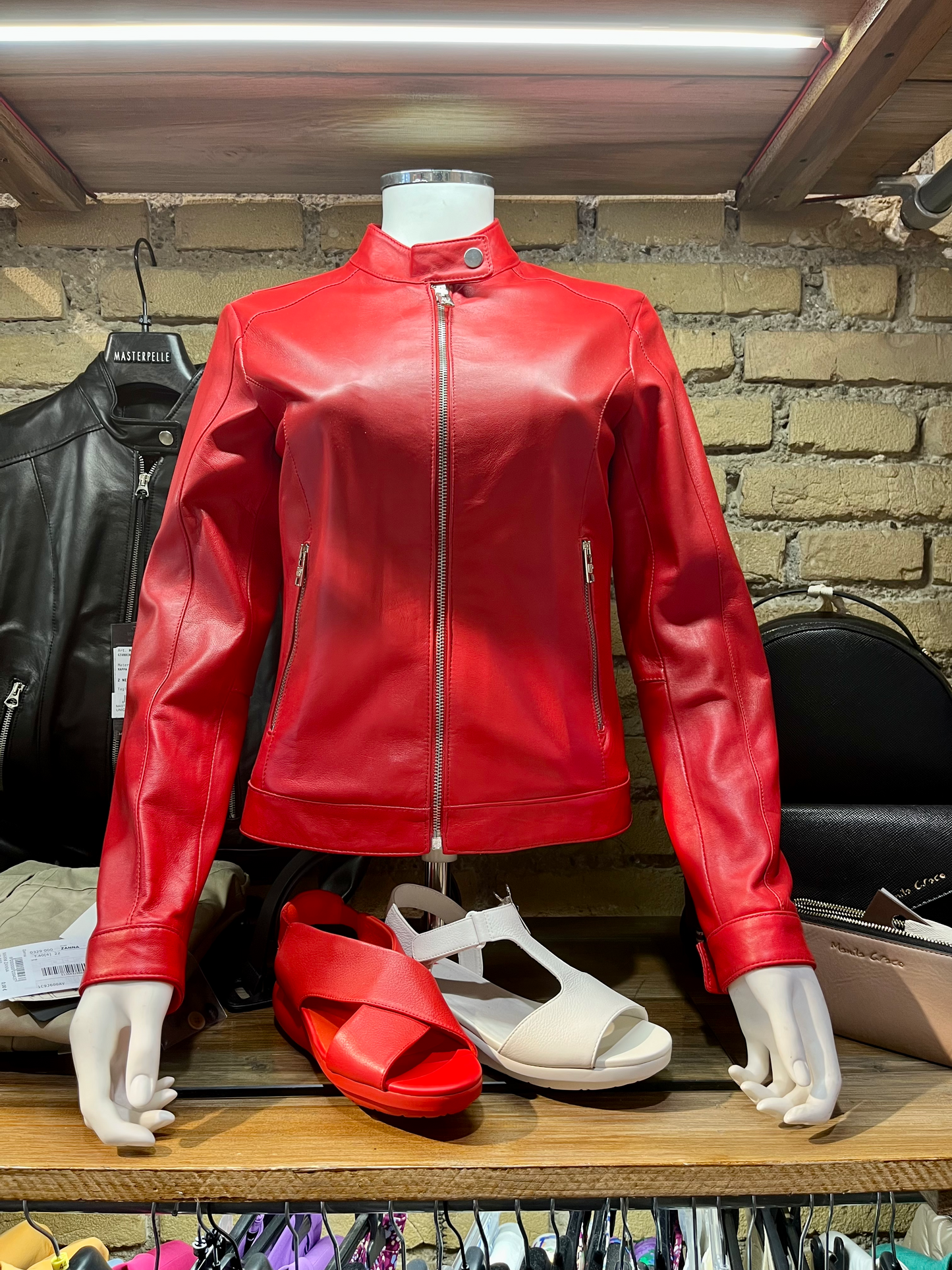 Masterpelle giubbino donna nappa rosso