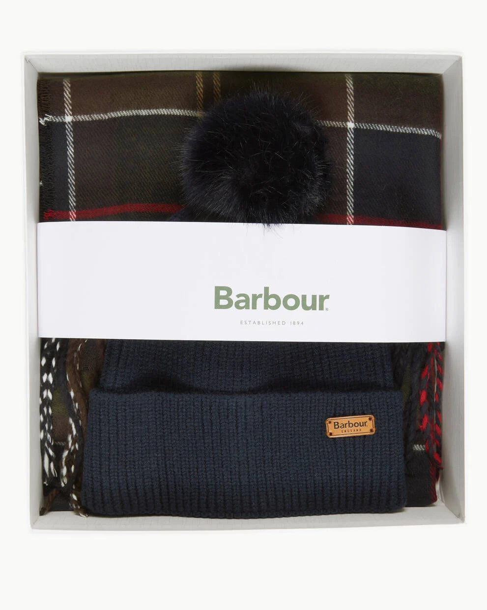 Barbour Set regalo Berretto Dover & Sciarpa Hailes