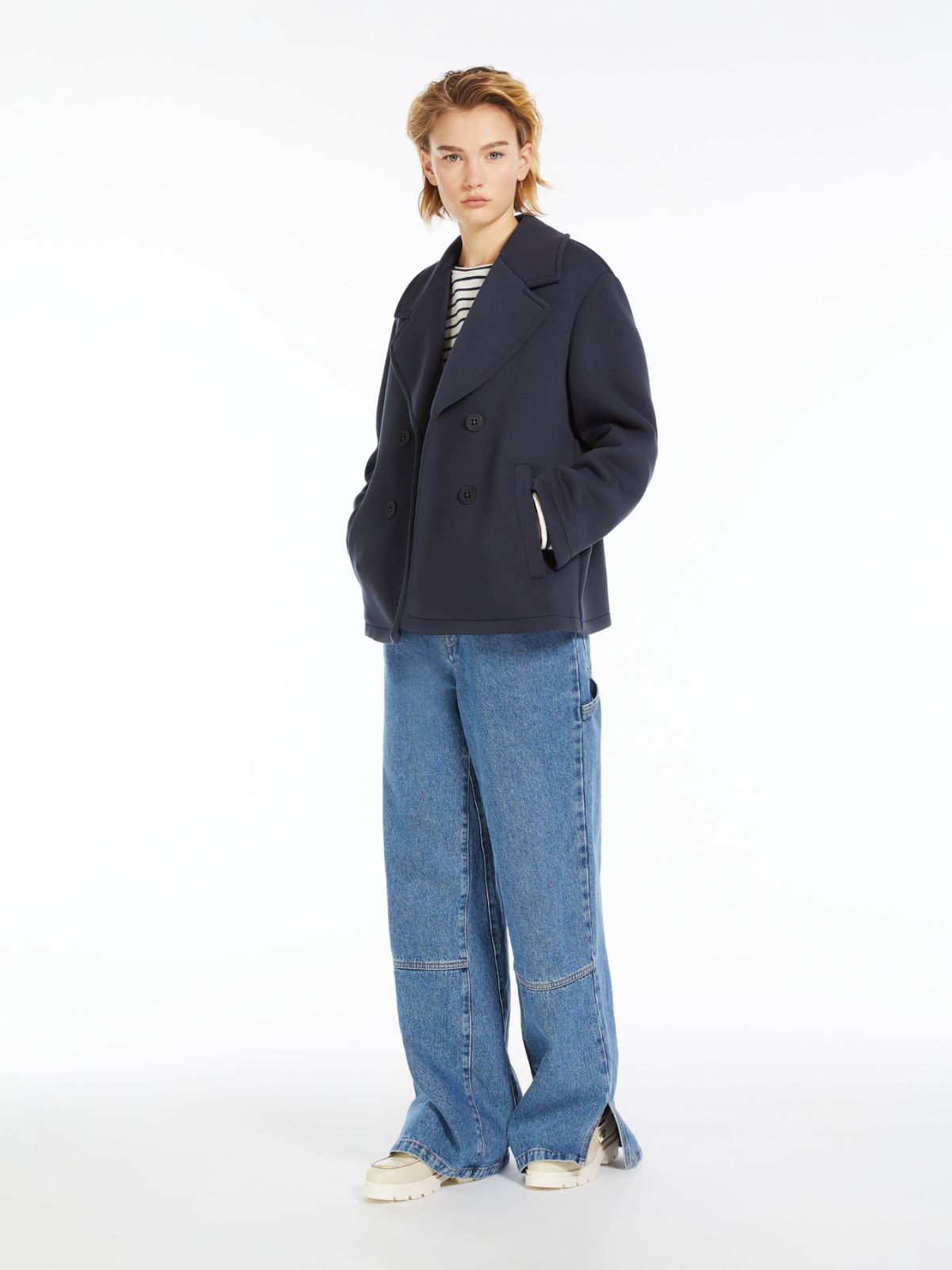 WeekEnd Max Mara caban corto in jersey piquet