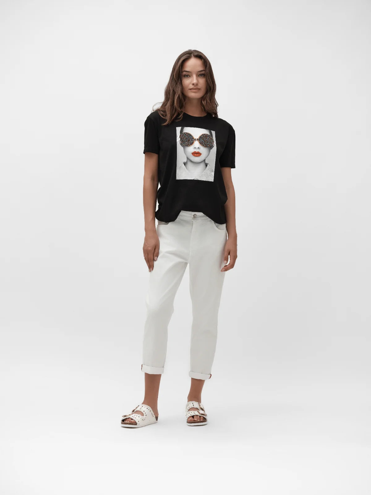 White Wise T-shirt occhiali multicolor PE25