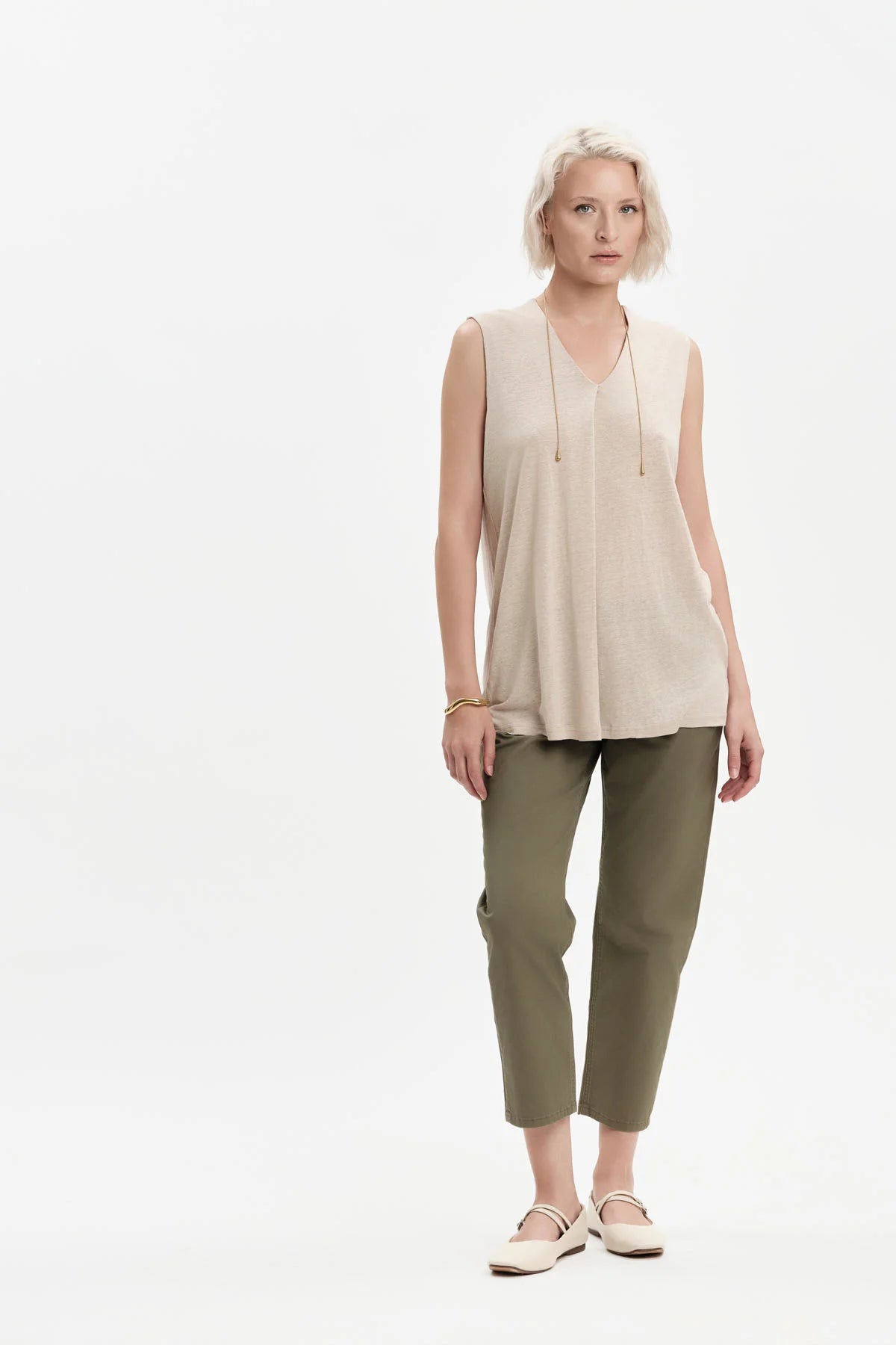 WHITE WISE Top Misto Lino