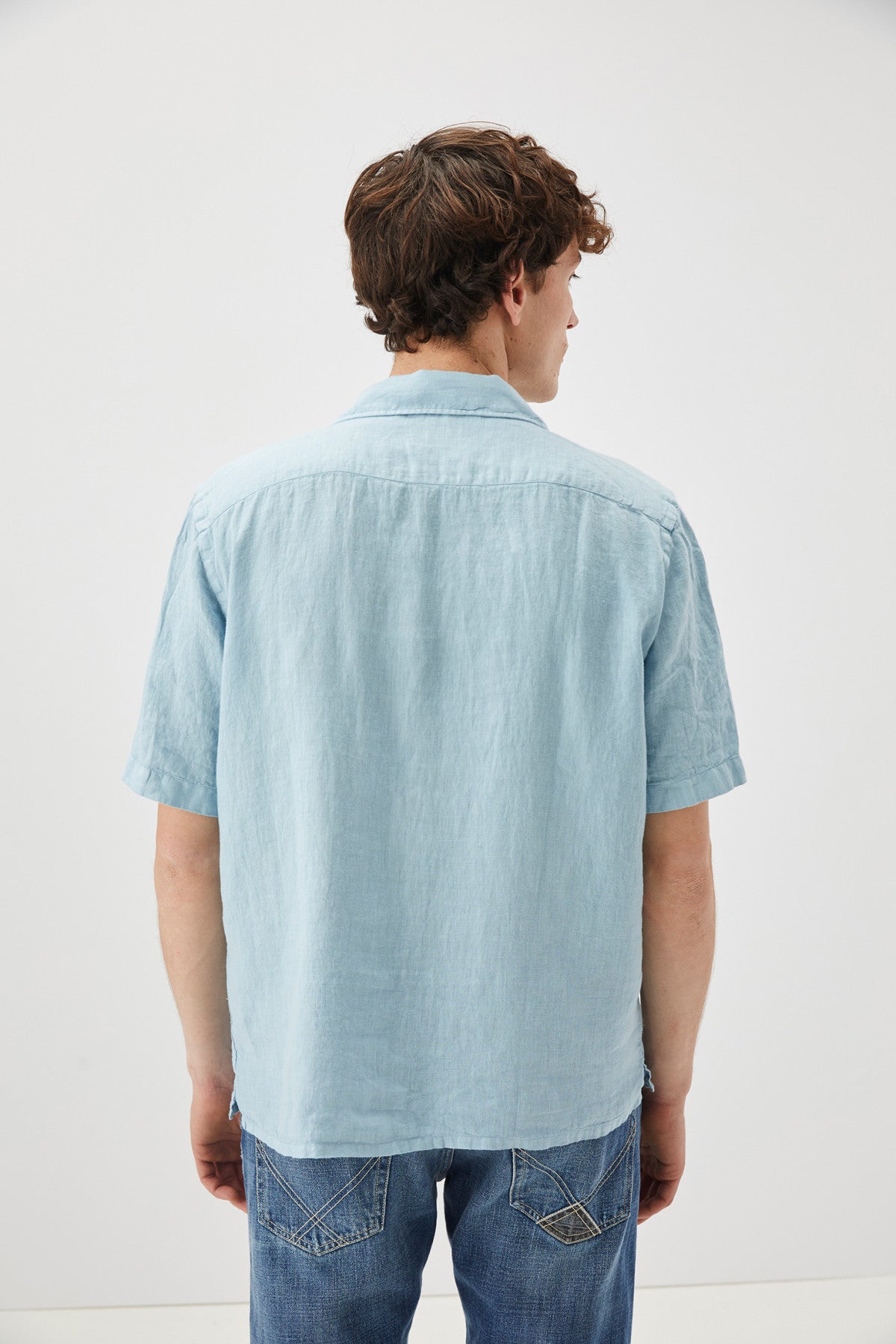 Roy Roger's Camicia bowling riviera in lino dyed