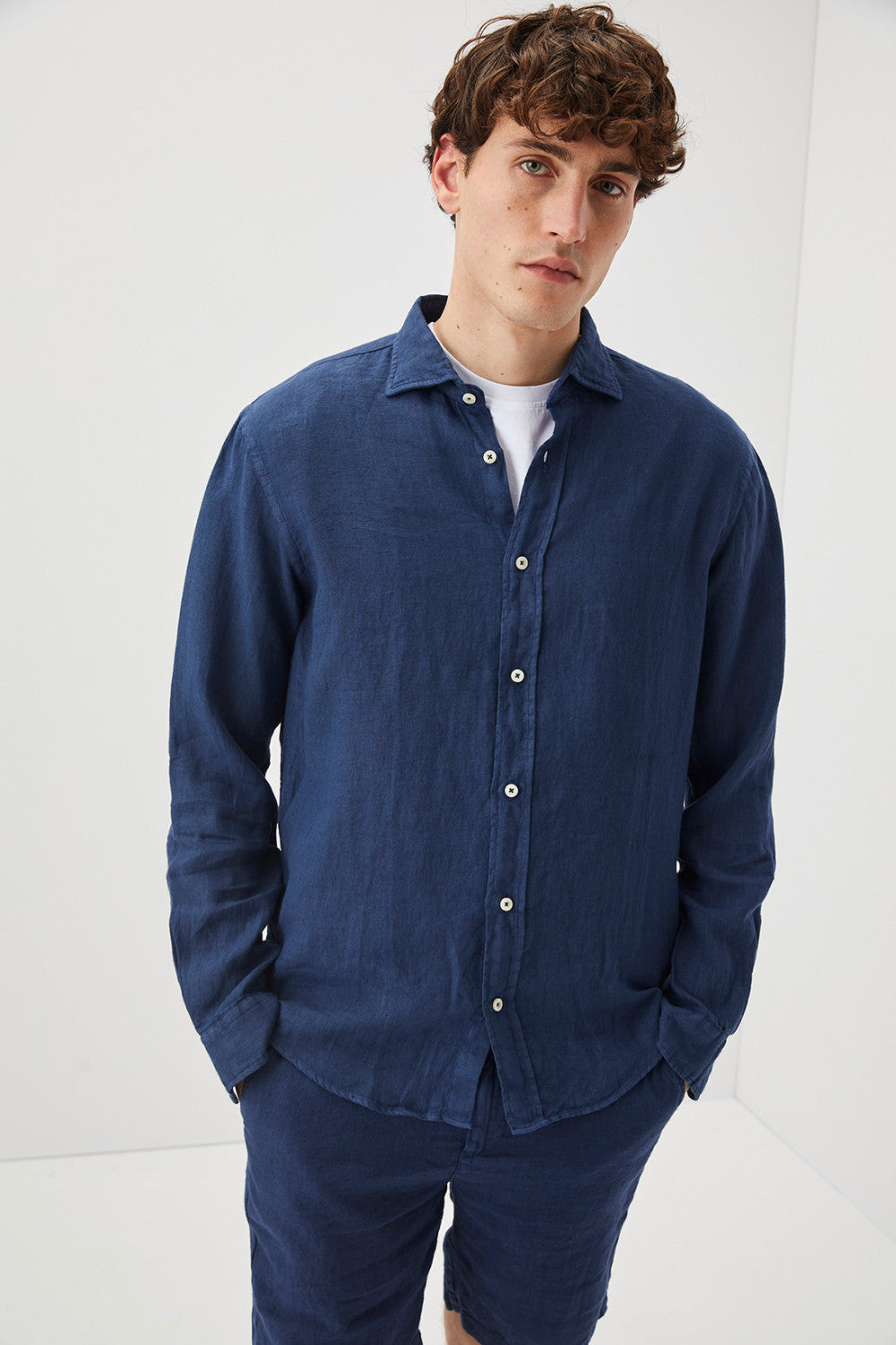 Roy Roger's Camicia Pierce riviera in lino dyed