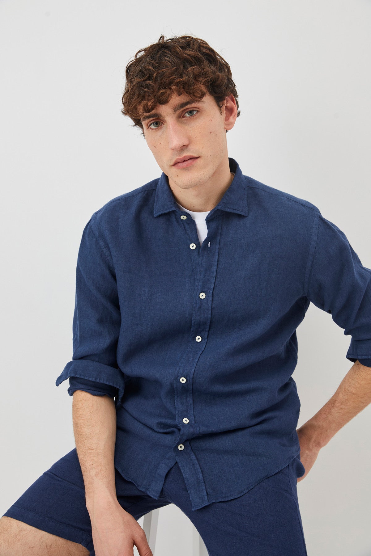 Roy Roger's Camicia Pierce riviera in lino dyed