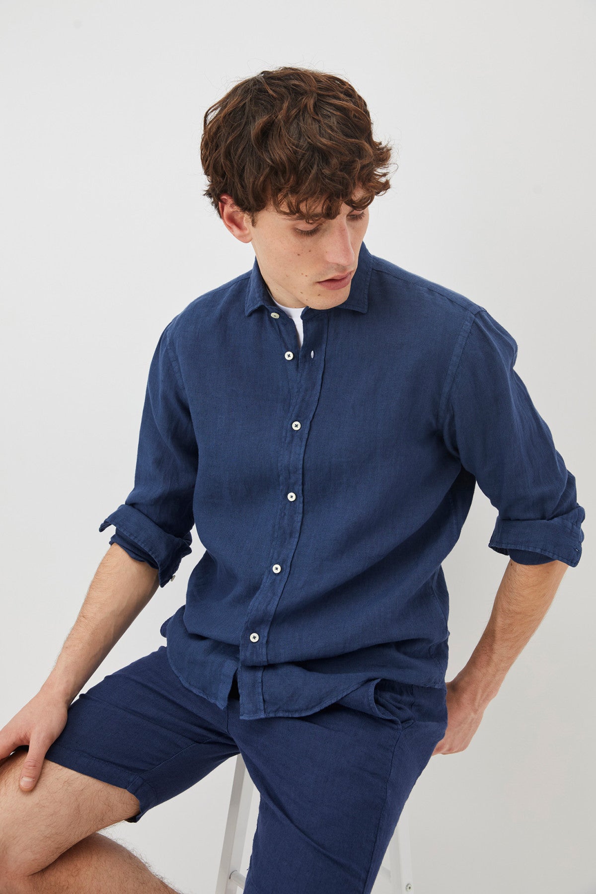 Roy Roger's Camicia Pierce riviera in lino dyed