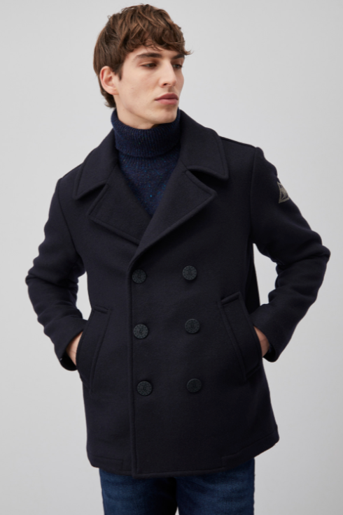 Roy Roger's Peacoat Melton in lana