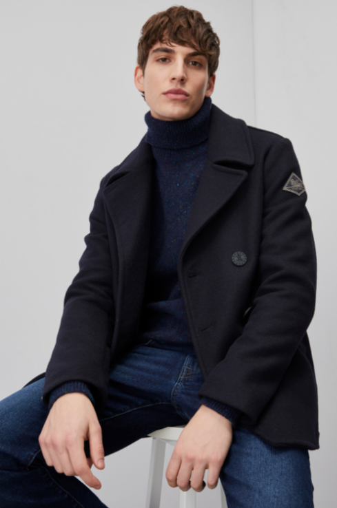Roy Roger's Peacoat Melton in lana
