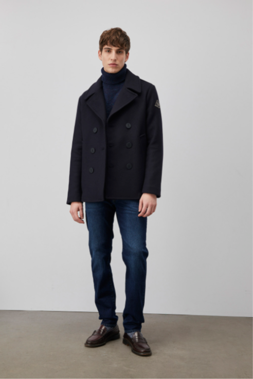 Roy Roger's Peacoat Melton in lana