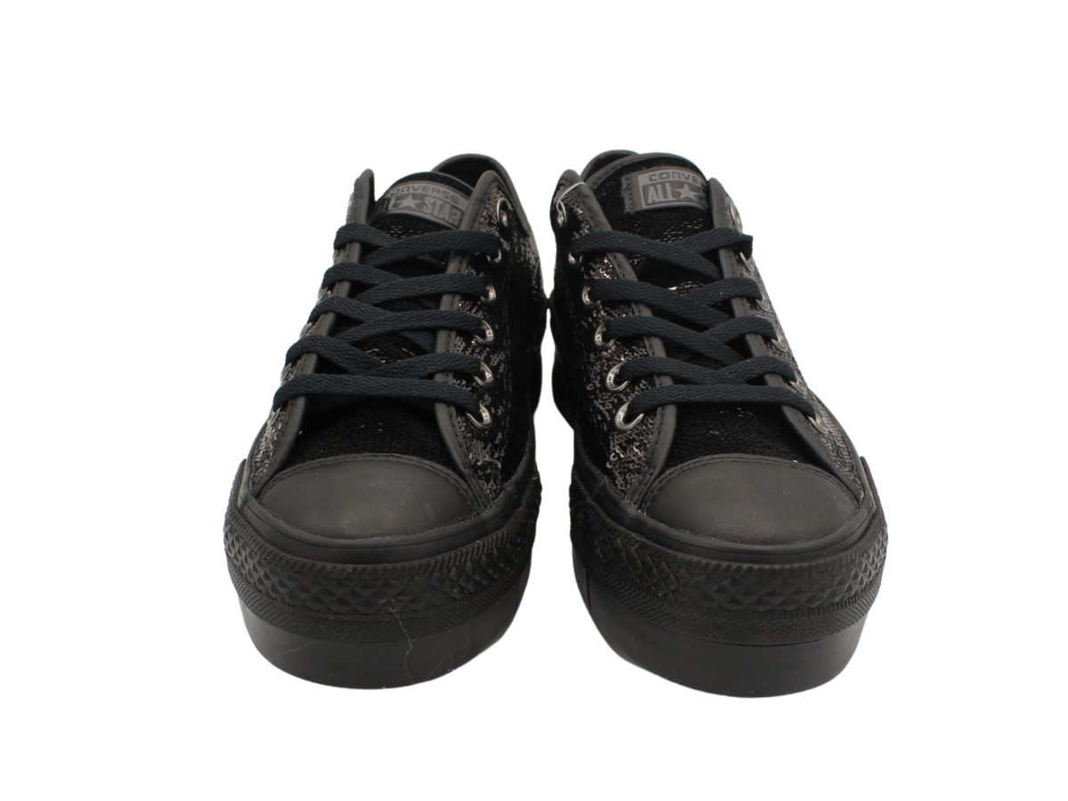 Converse All Star platform glitter nera