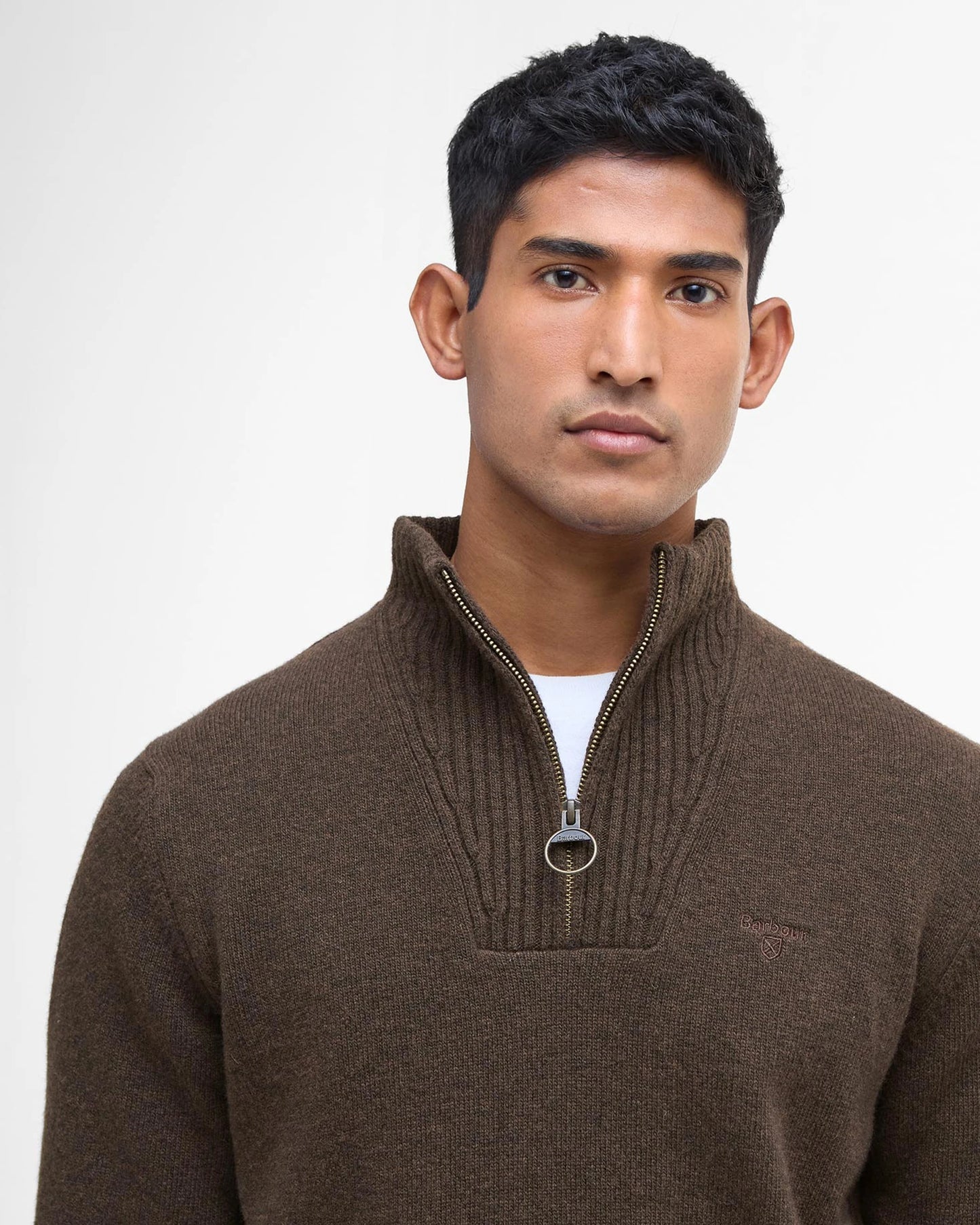 Barbour Maglione con Mezza Zip in Lana d’Agnello Essential