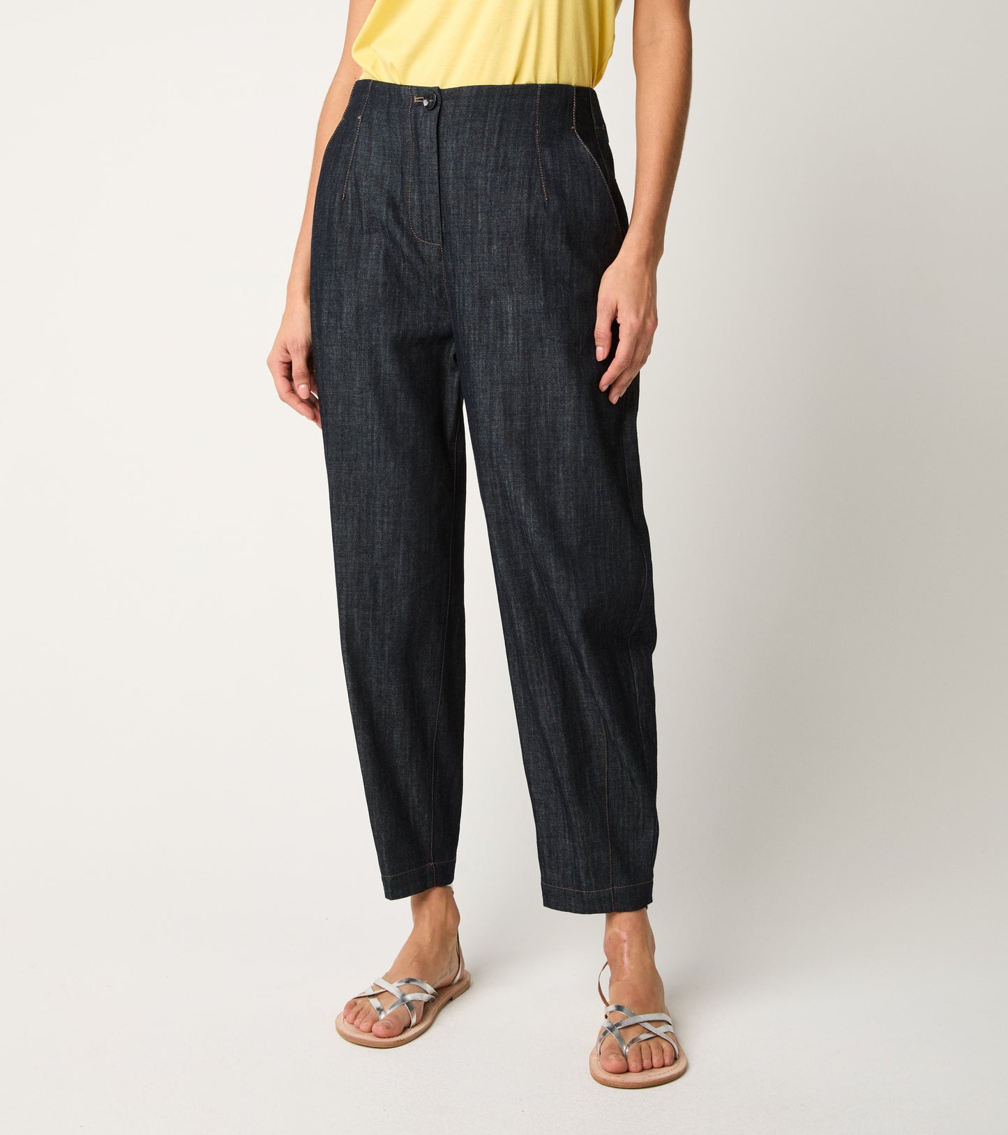 Alessia Santi - Pantaloni cropped in denim leggero unico