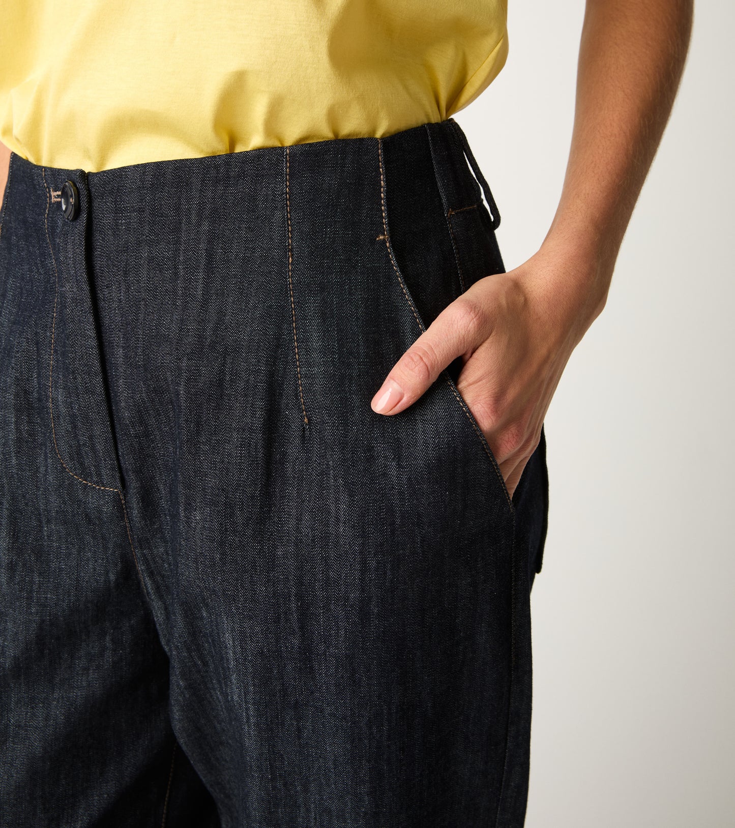 Alessia Santi - Pantaloni cropped in denim leggero unico