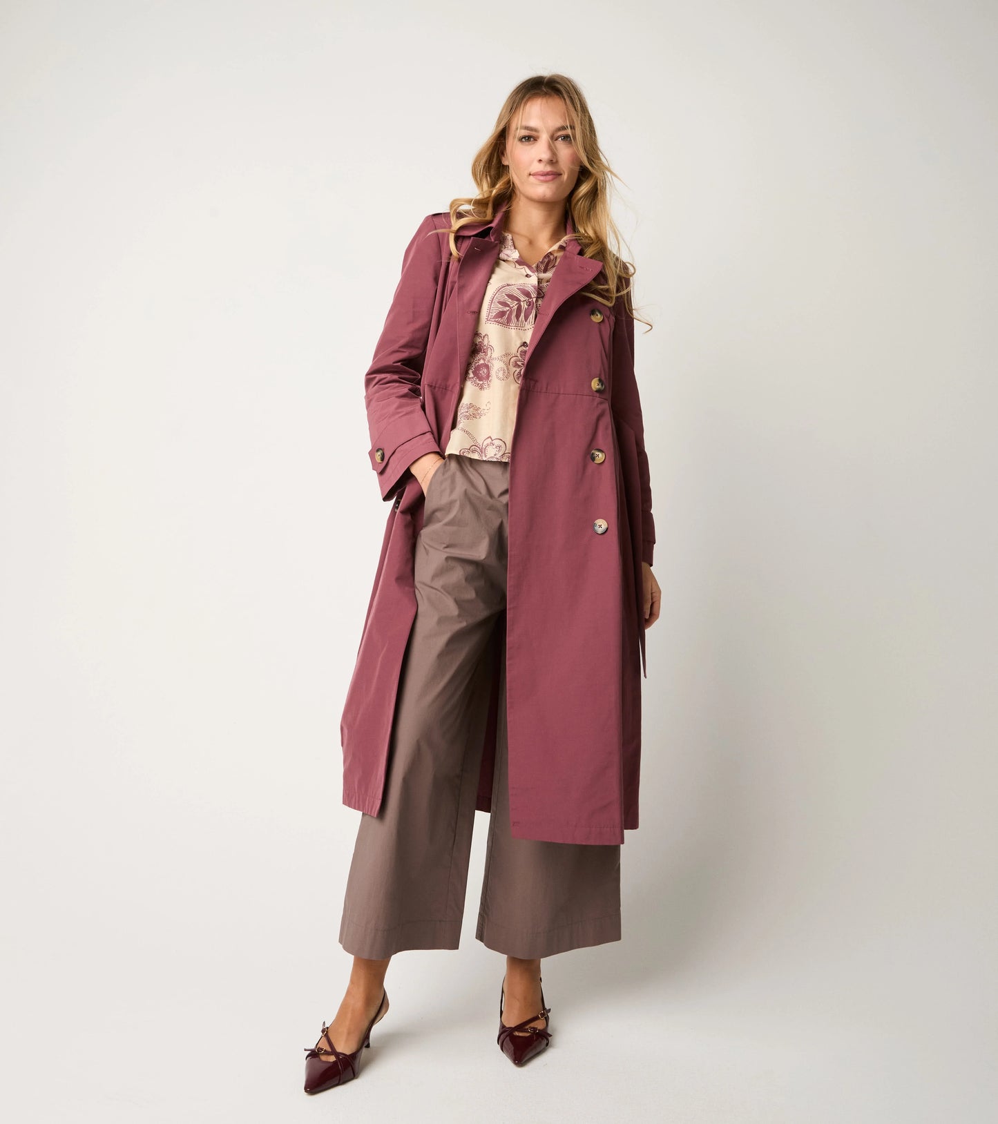 Alessia Santi - Trench antigoccia con cintura marmellata