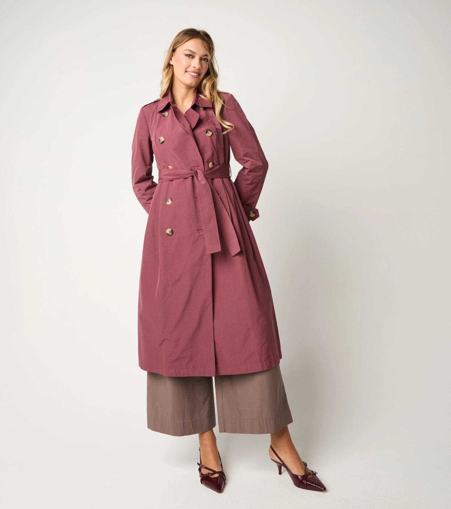 Alessia Santi - Trench antigoccia con cintura marmellata