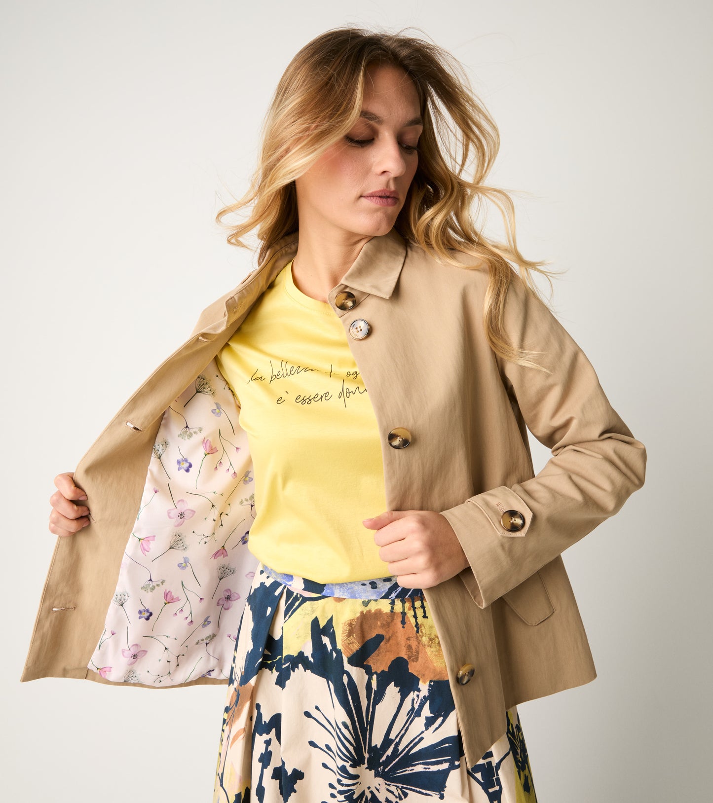 Alessia Santi - Trench corto con bottoni cappuccino