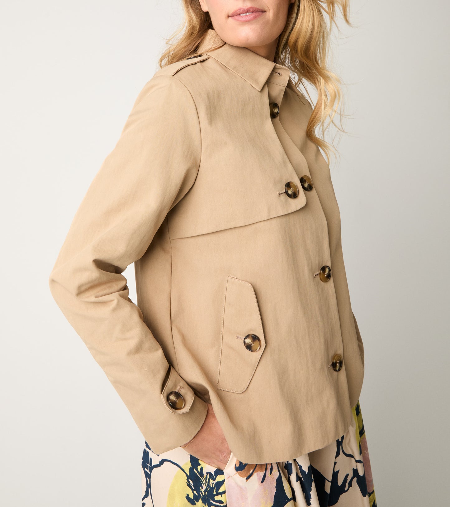 Alessia Santi - Trench corto con bottoni cappuccino