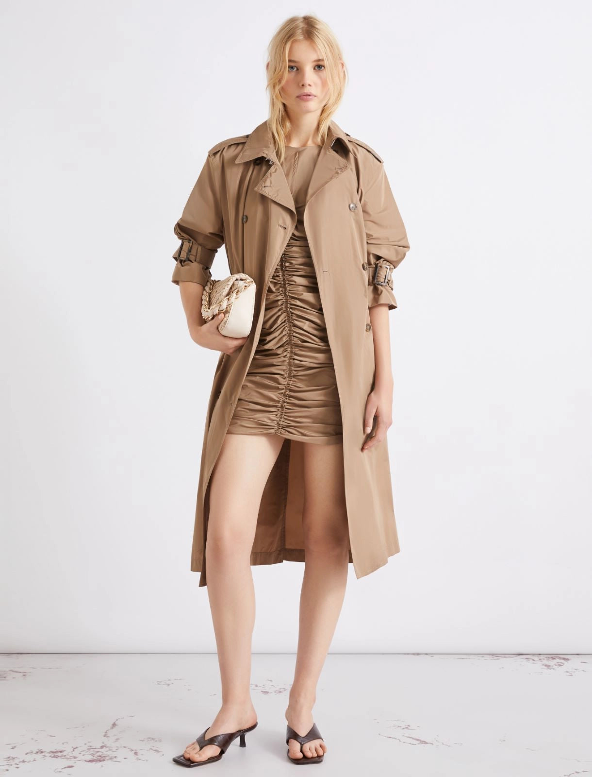 MARELLA Trench doppiopetto in taffetà