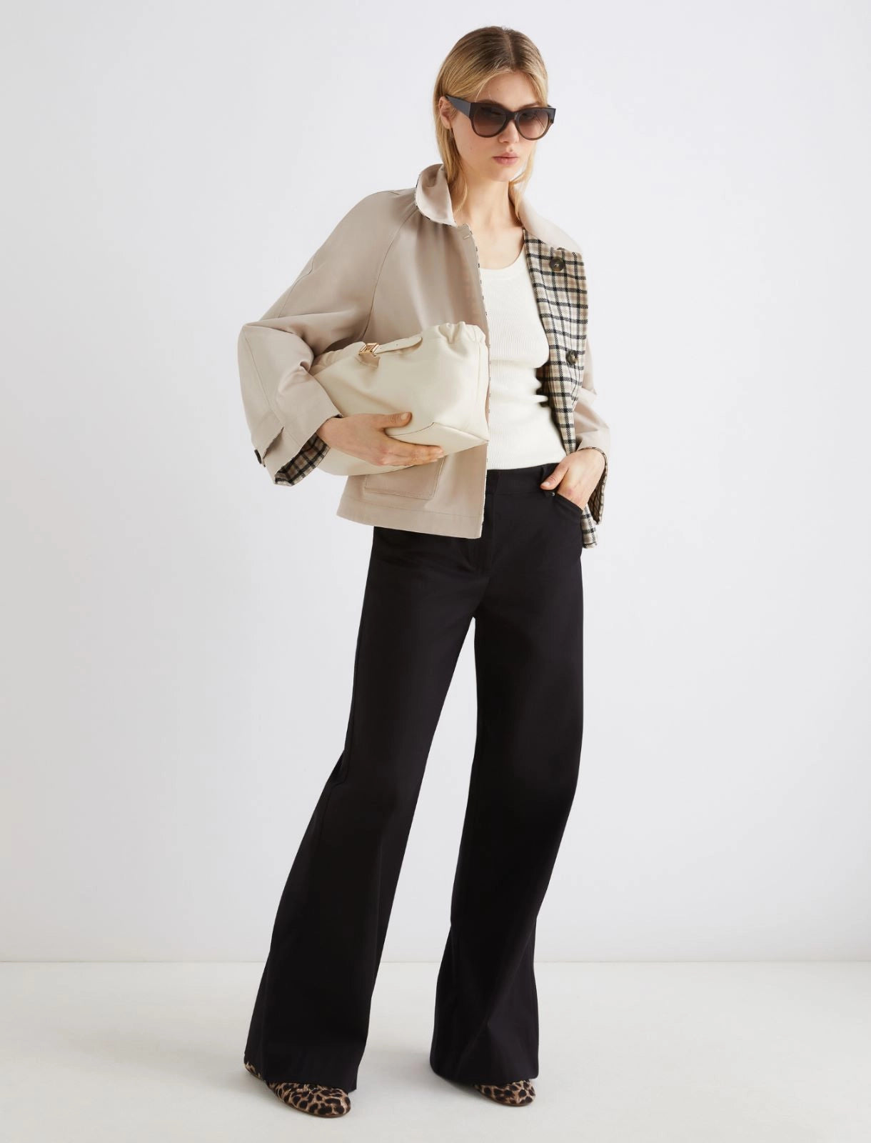 MARELLA Trench corto in gabardina stretch
