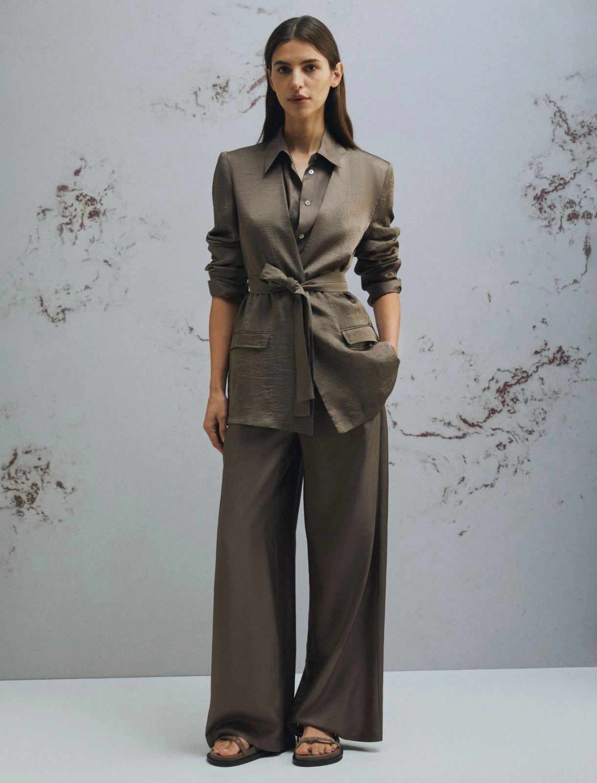 MARELLA Giacca in twill con cintura