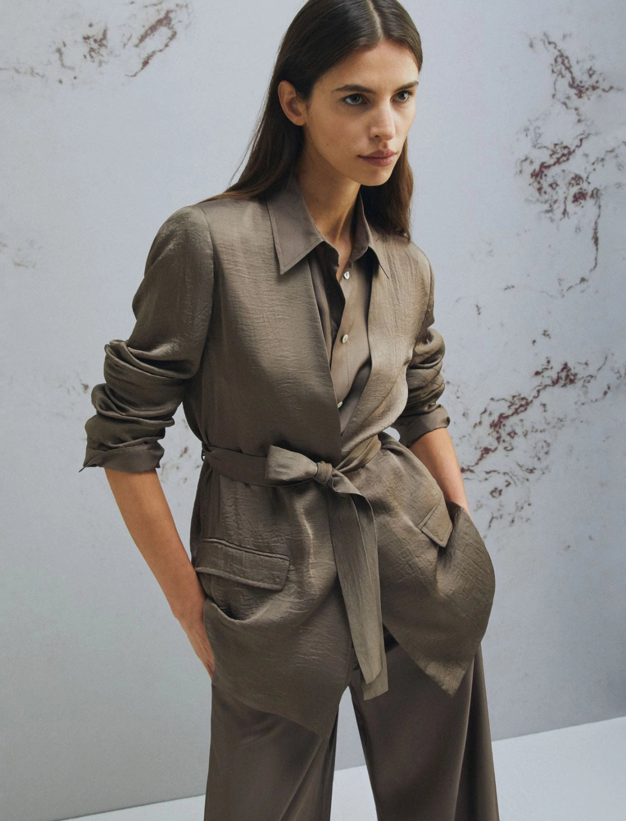 MARELLA Giacca in twill con cintura