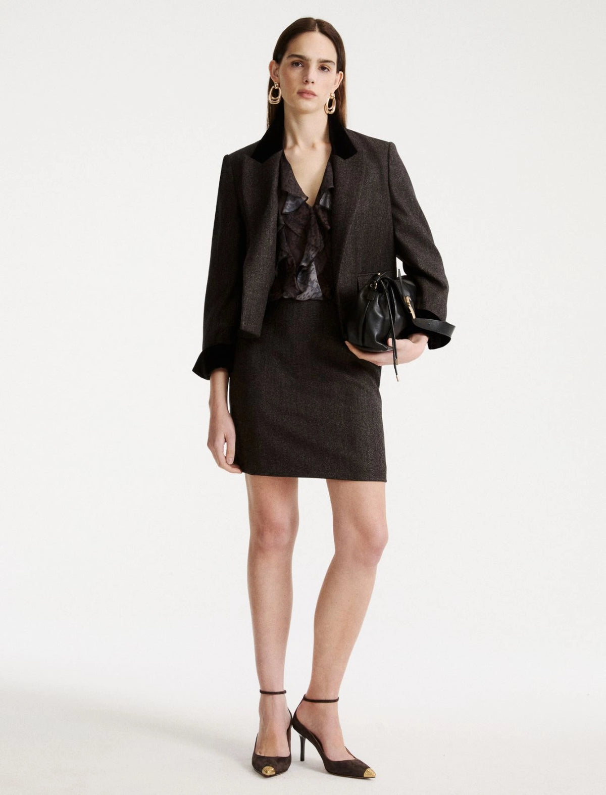 MARELLA Blazer aperto con dettagli in velluto