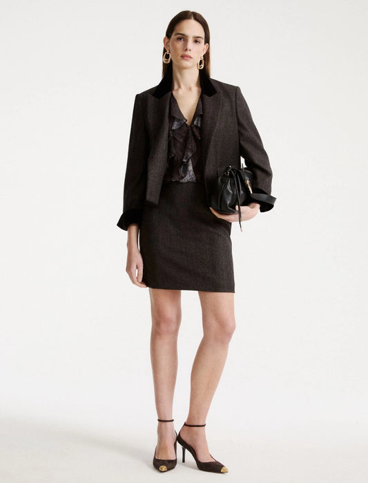 MARELLA Blazer aperto con dettagli in velluto