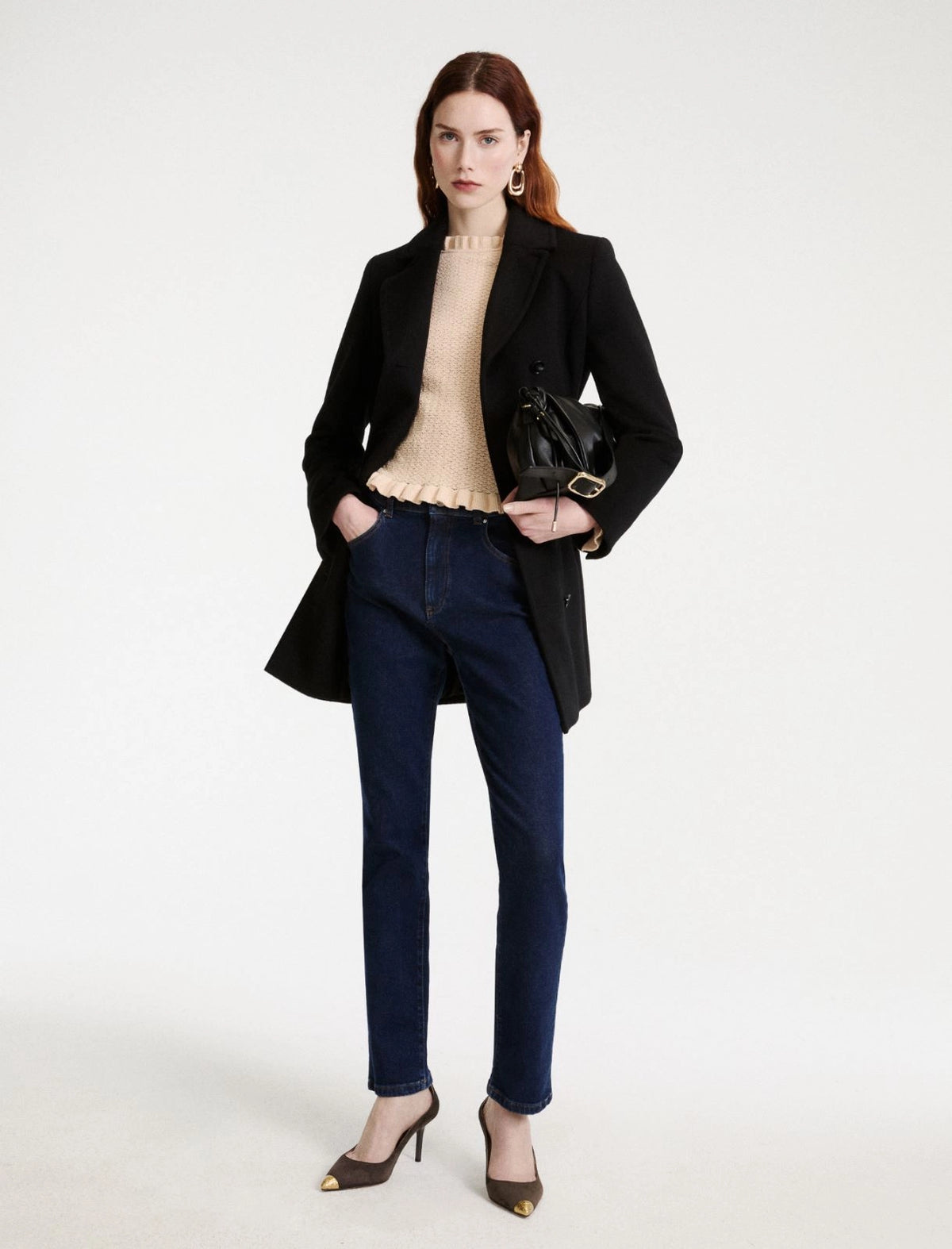 MARELLA Cappotto doppiopetto in lana e cashmere