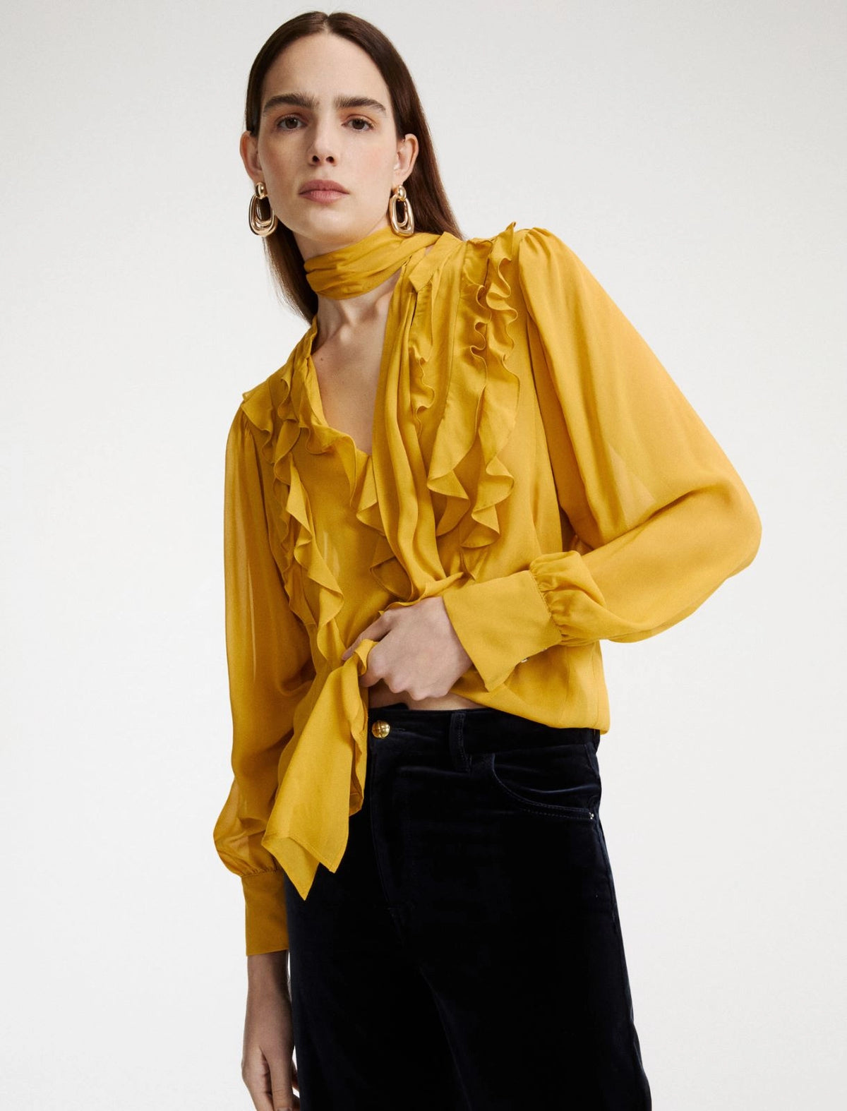MARELLA Camicia in georgette con rouche