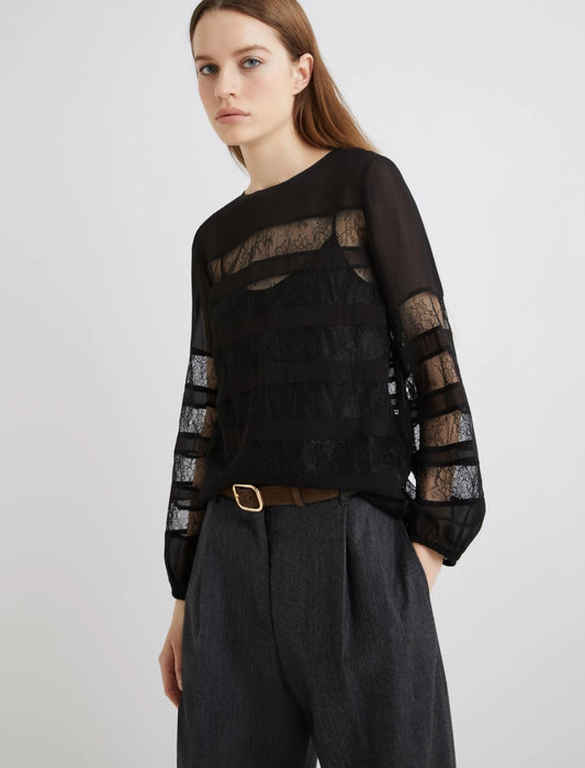 MARELLA Blusa in georgette con pizzo