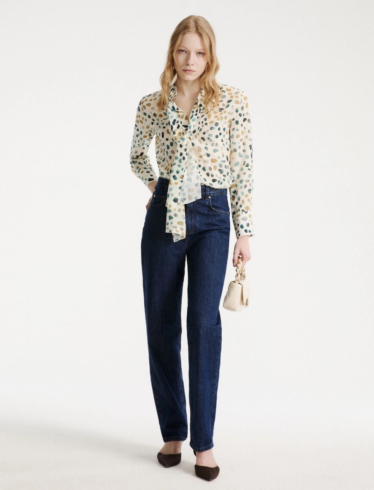 MARELLA Camicia in pura seta con sciarpina