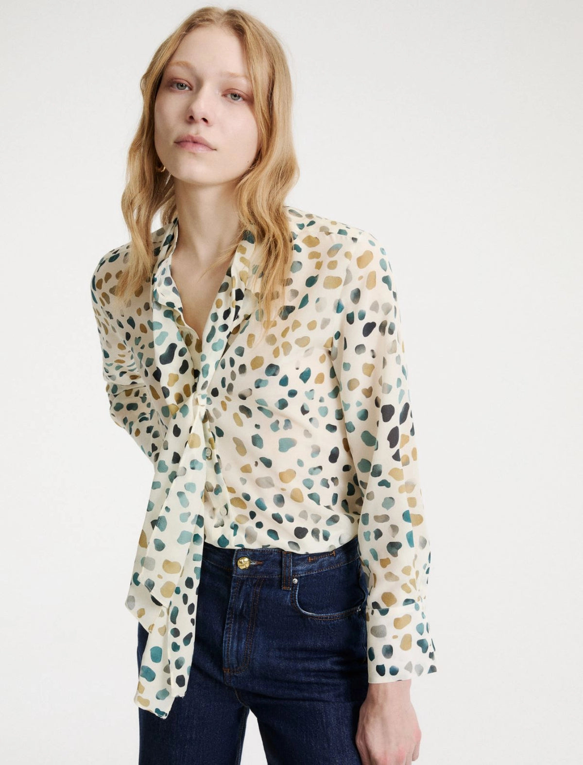 MARELLA Camicia in pura seta con sciarpina
