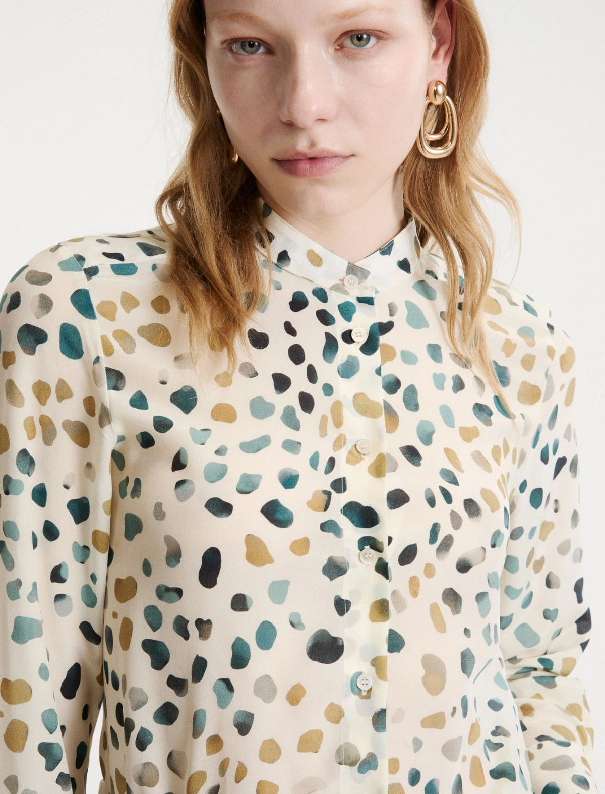 MARELLA Camicia in pura seta con sciarpina