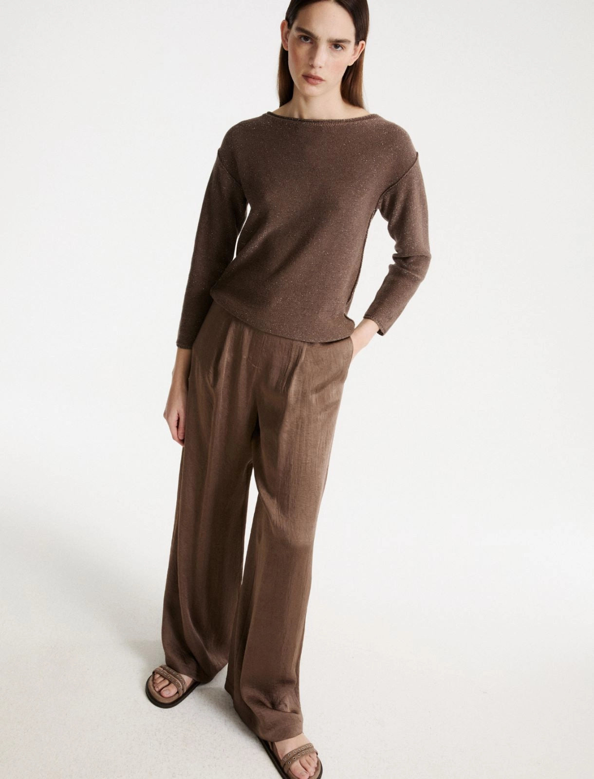 MARELLA Pantalone ampio in twill crinckle