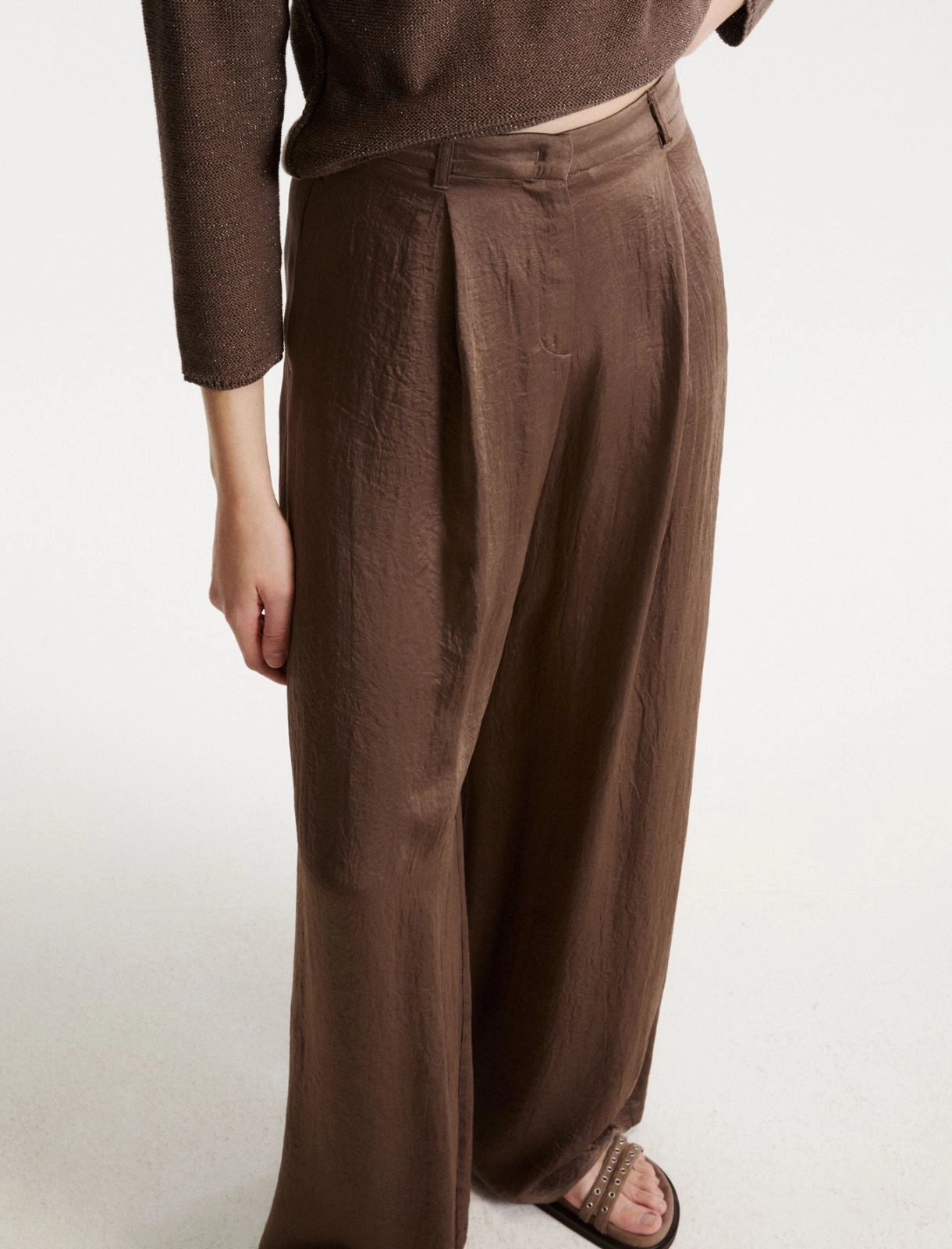 MARELLA Pantalone ampio in twill crinckle