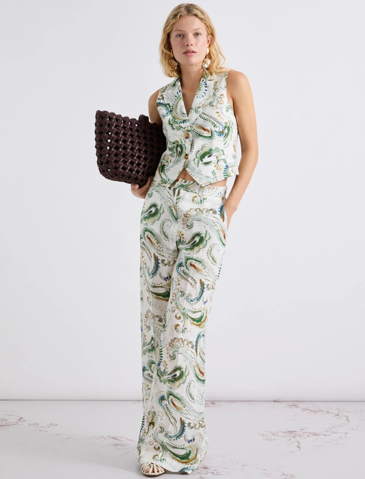 MARELLA Pantalone a palazzo in lino