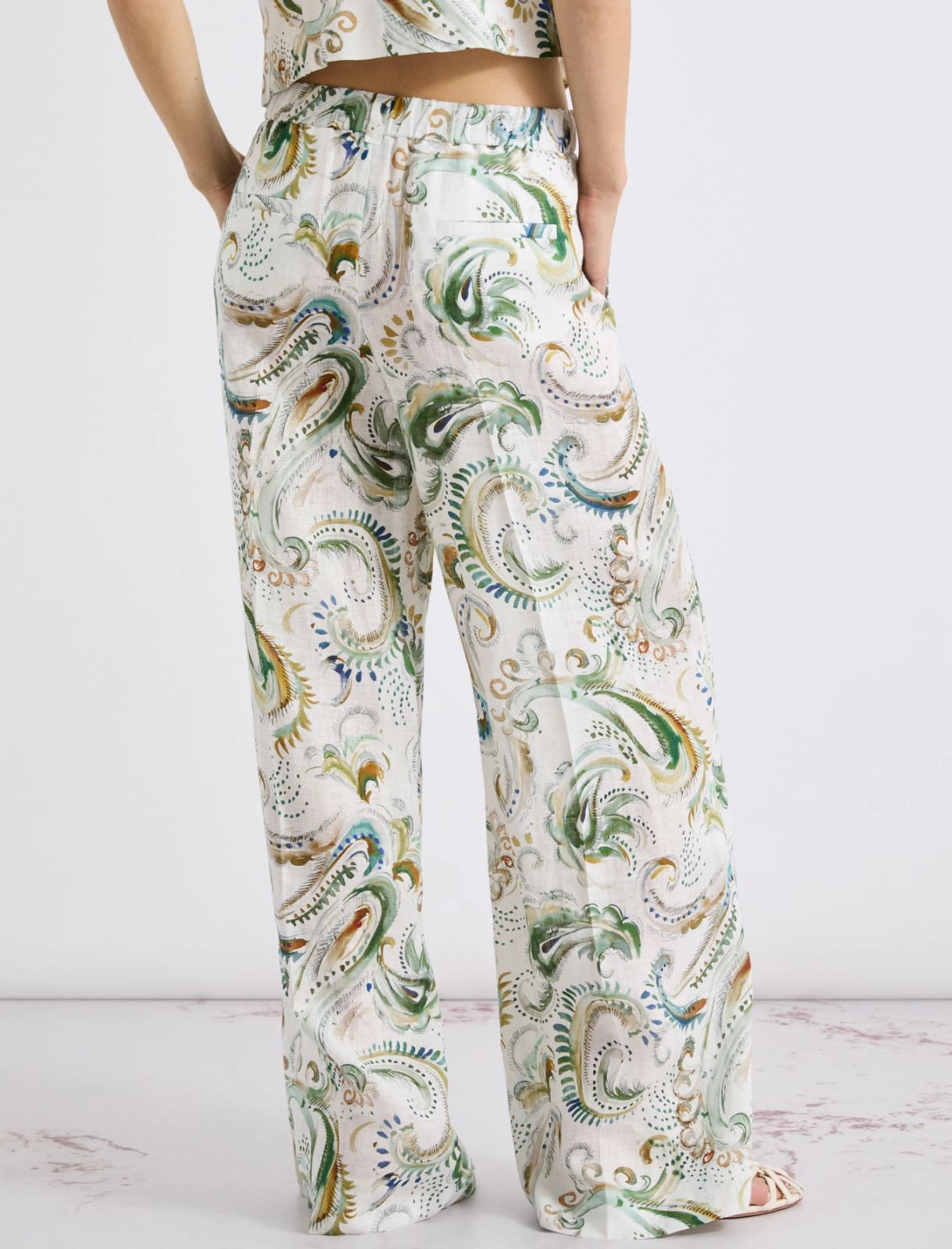 MARELLA Pantalone a palazzo in lino