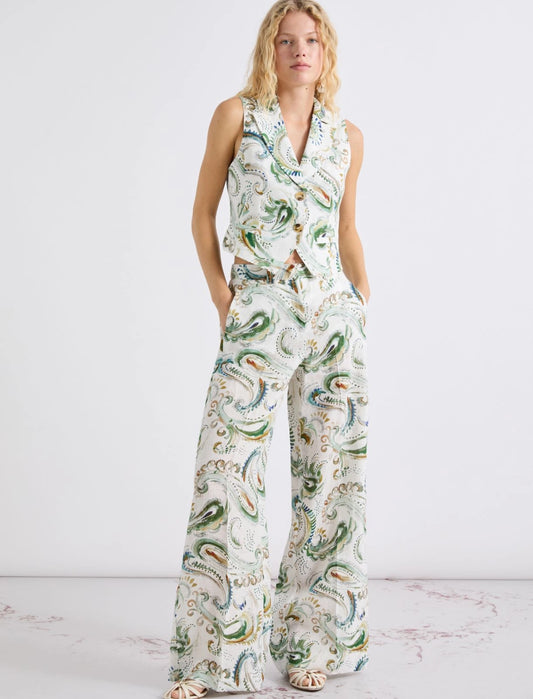 MARELLA Pantalone a palazzo in lino
