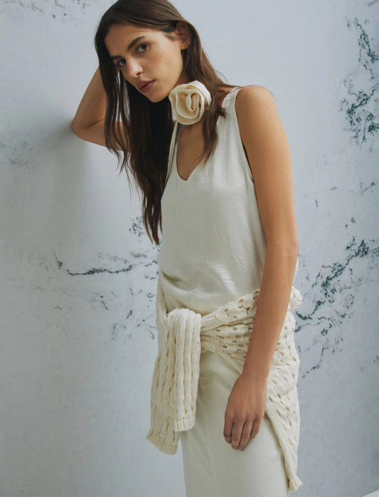 MARELLA Top con fiore abbinato