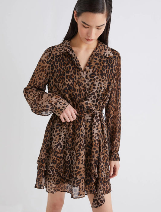 MARELLE abito in georgette con balze