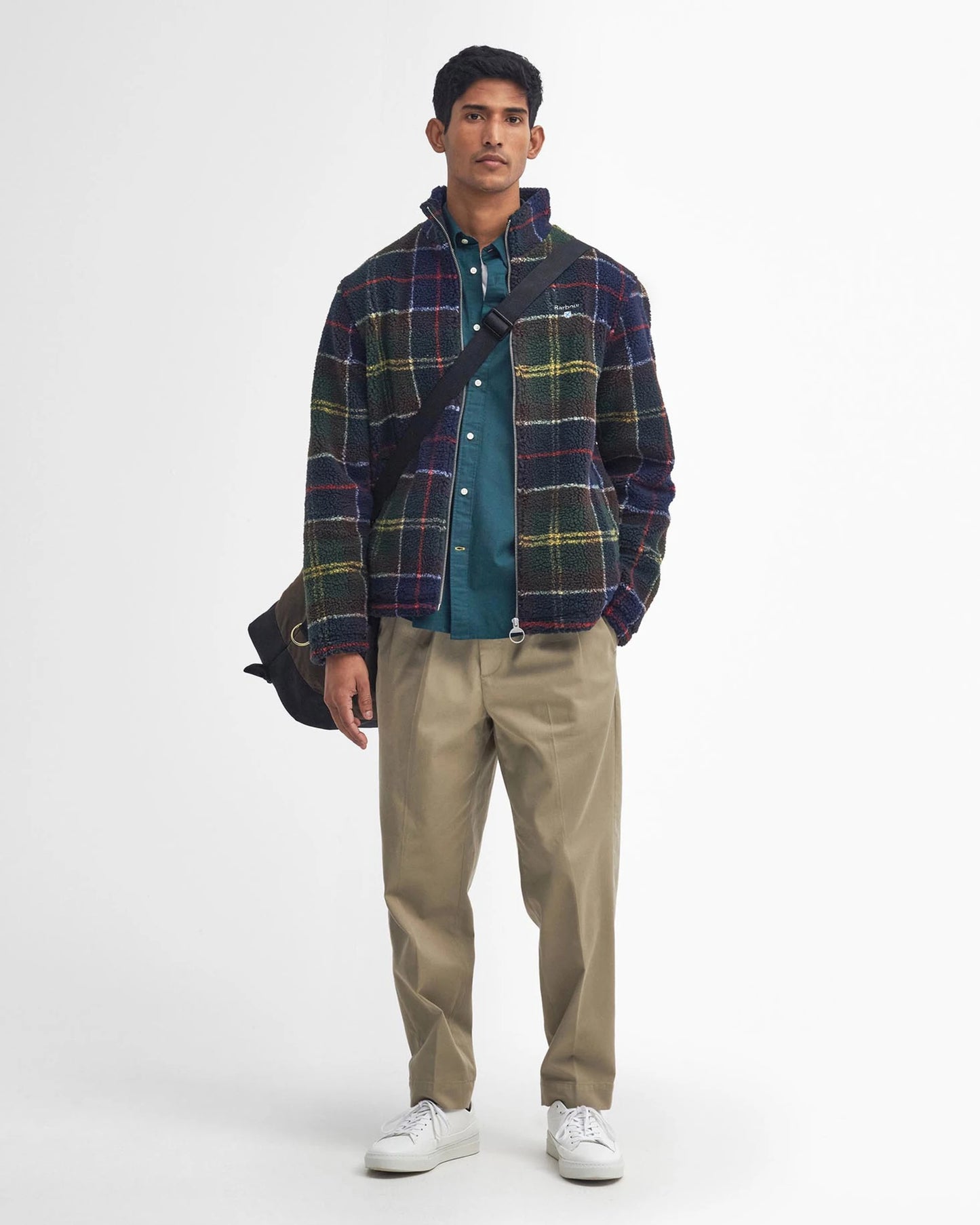 Barbour Pile Sherpa con Motivo Tartan